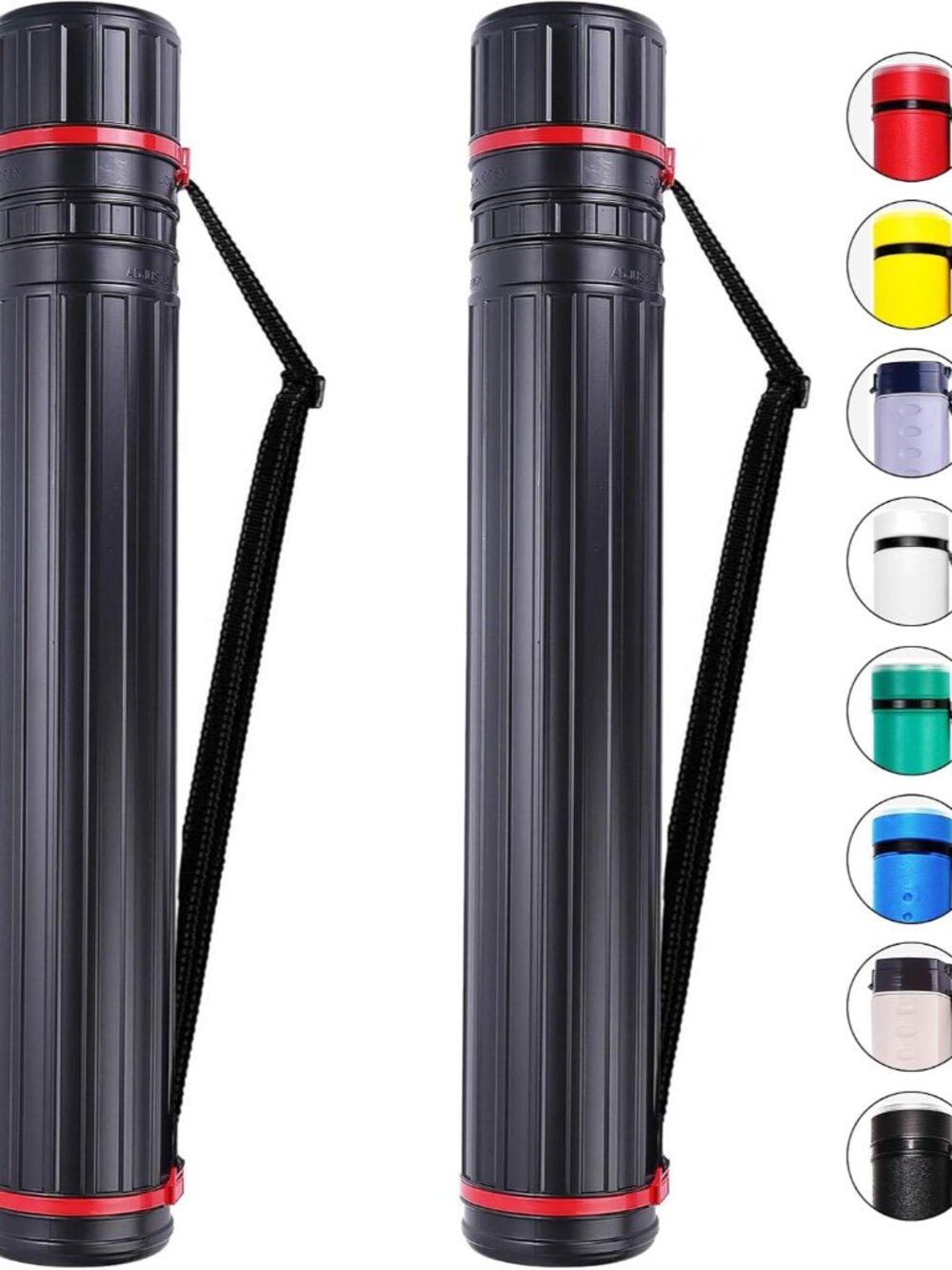 2-Pack XX-Large Extendable Poster Tubes Expand from 30.5” to 50” with Shoulder S